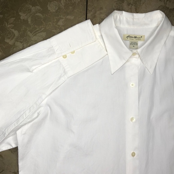 Eddie Bauer Tops - Eddie Bauer Women’s Button Front, French Cuff Cotton Poplin Shirt